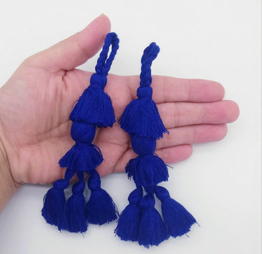 Royal Blue Tassels, Cotton Tassels, Bohemian